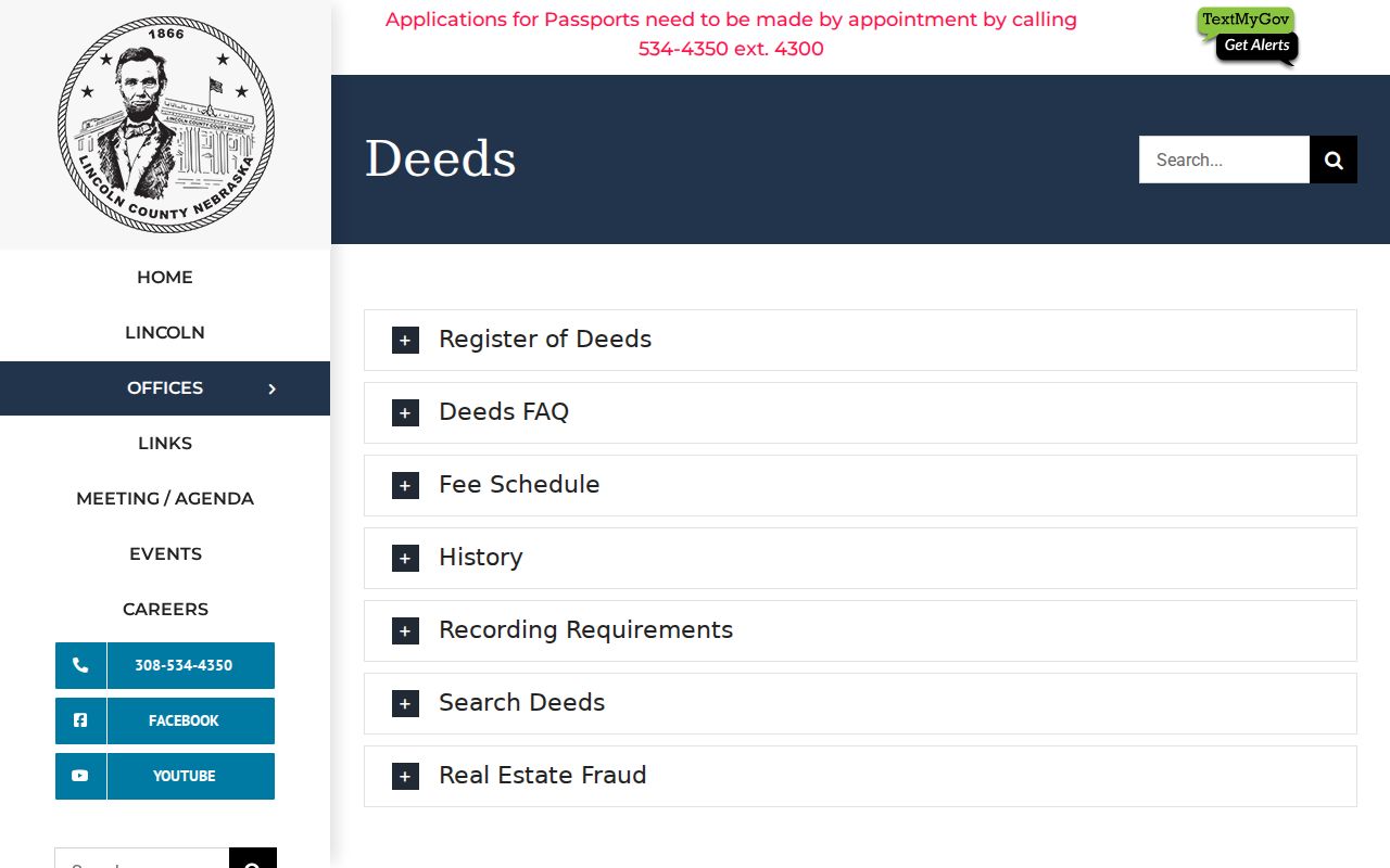North Platte residents directory Lincoln County deed index