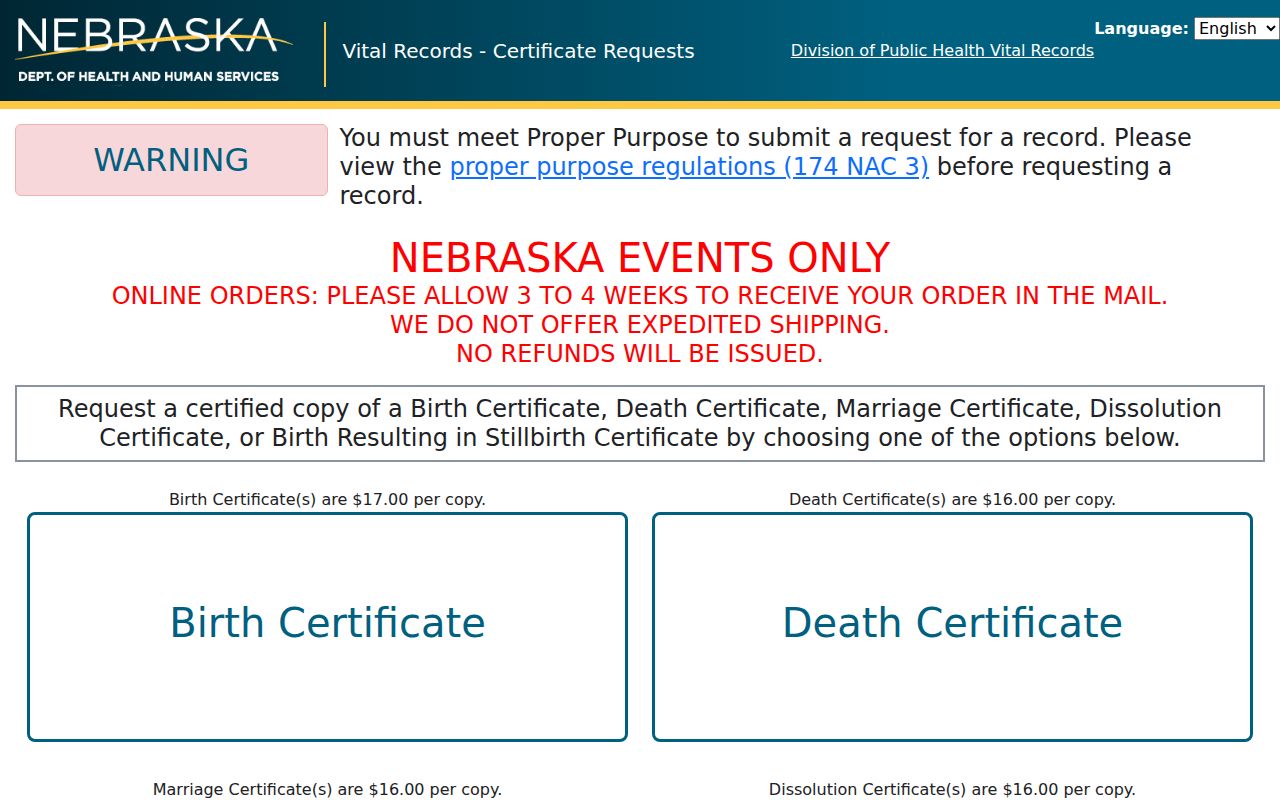 North Platte residents directory Nebraska vital record order