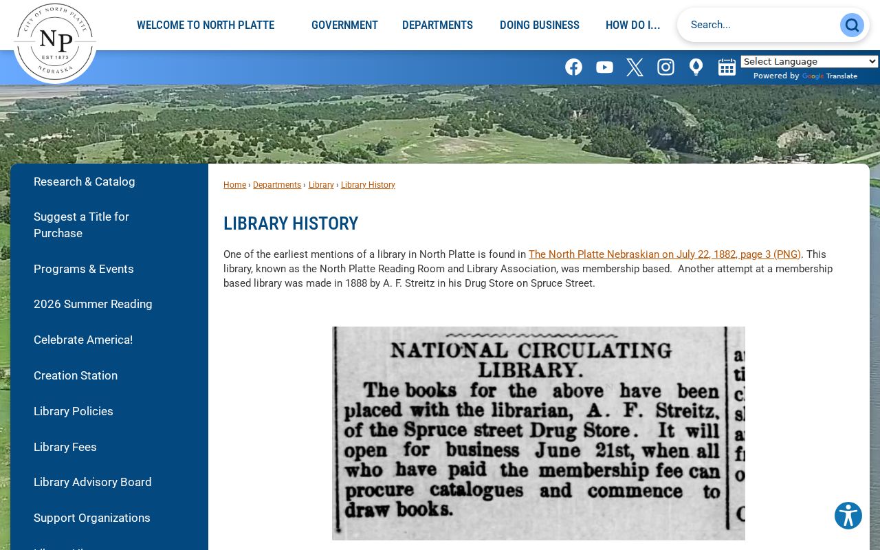 North Platte previous residents library house-history research route